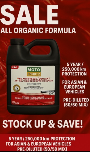 Moto Schütz Red Antifreeze/Coolant – 50/50 Pre-Diluted